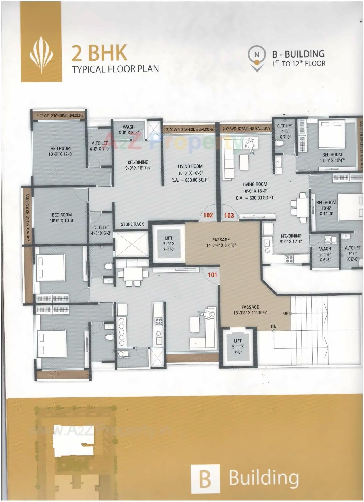Layout of real estate project Kinar Heights located at Bhatha, Surat, Gujarat