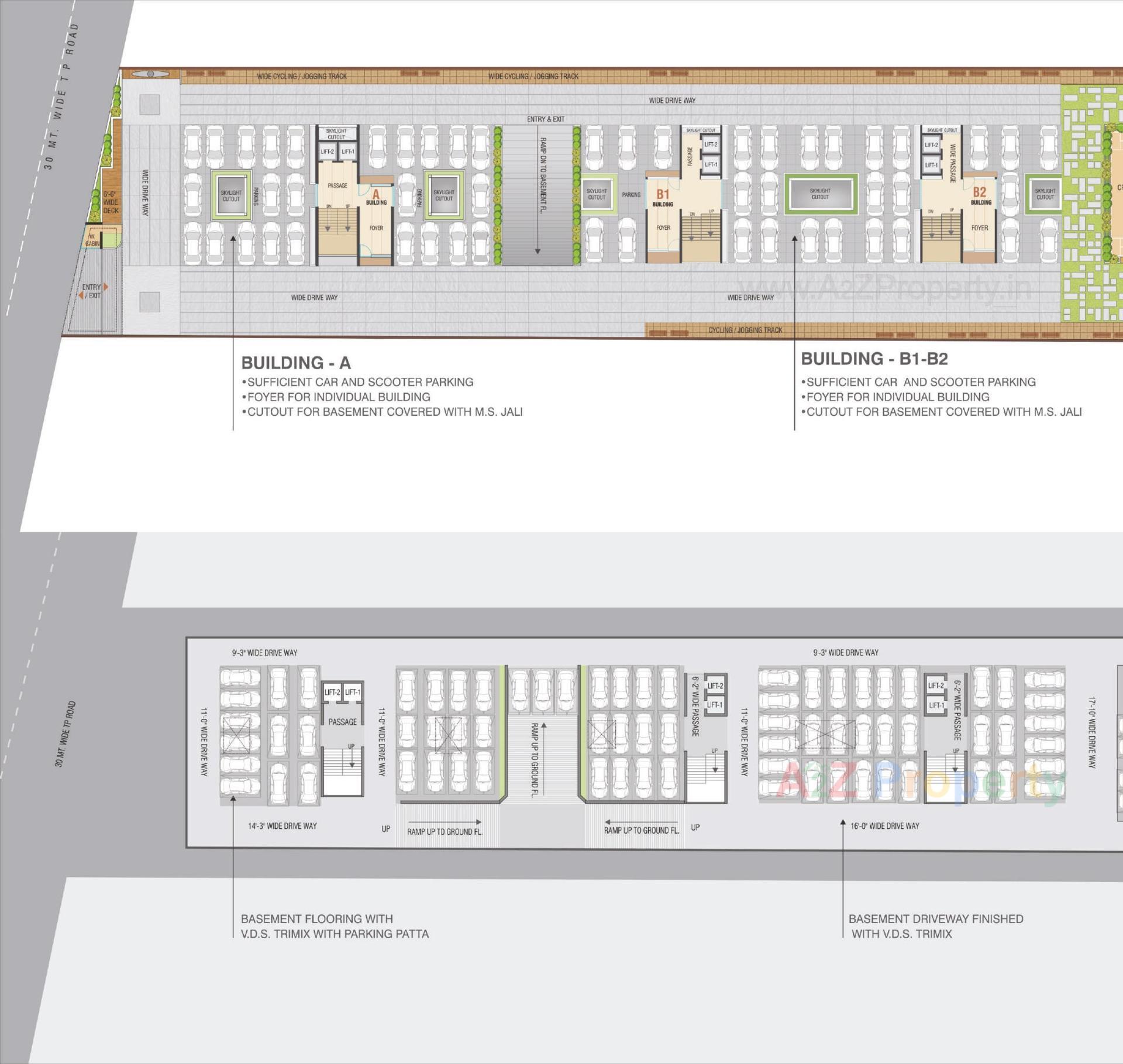 Layout of real estate project Kingswood located at Jahangirabad, Surat, Gujarat