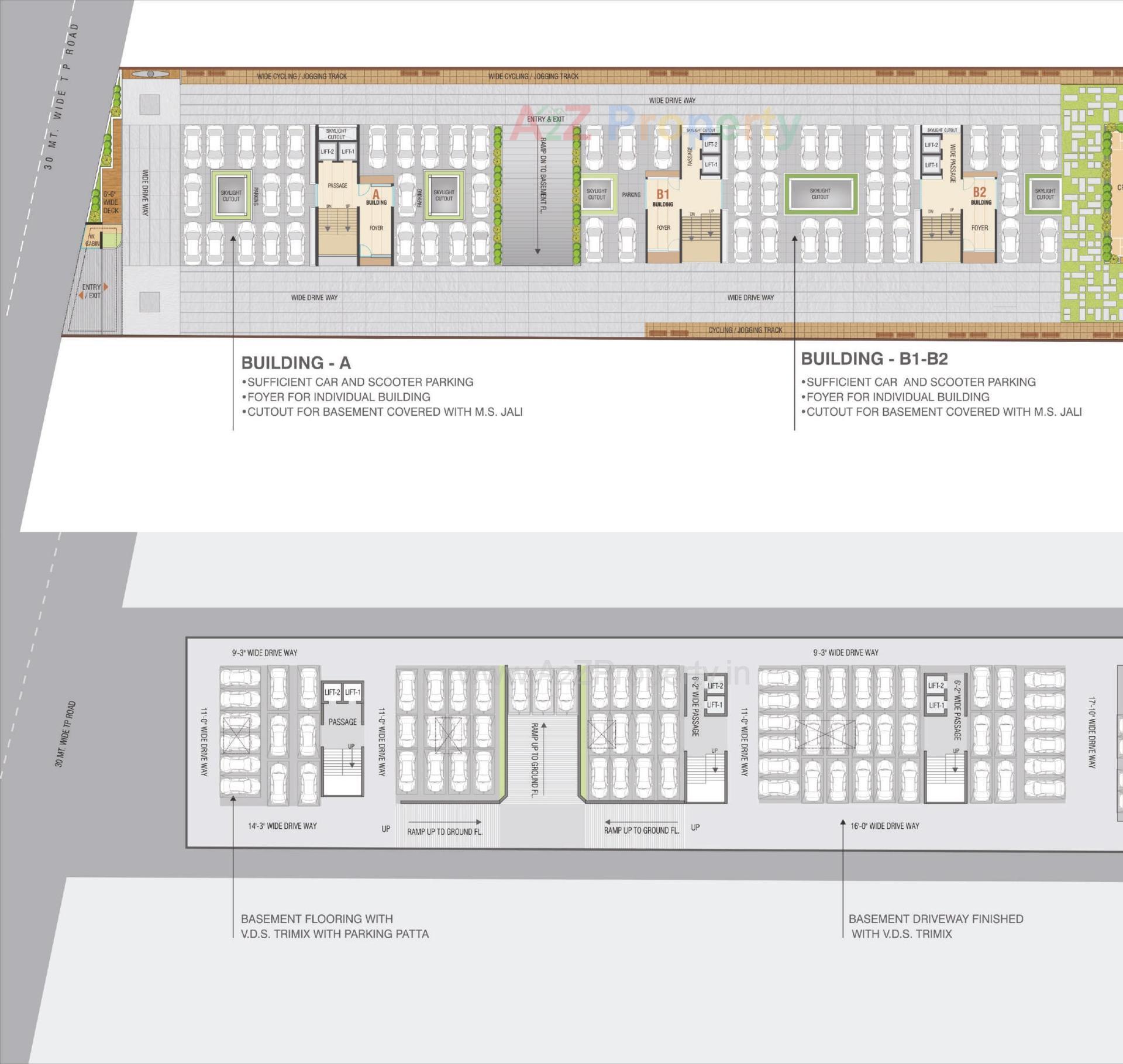 Layout of real estate project Kingswood located at Jahangirabad, Surat, Gujarat
