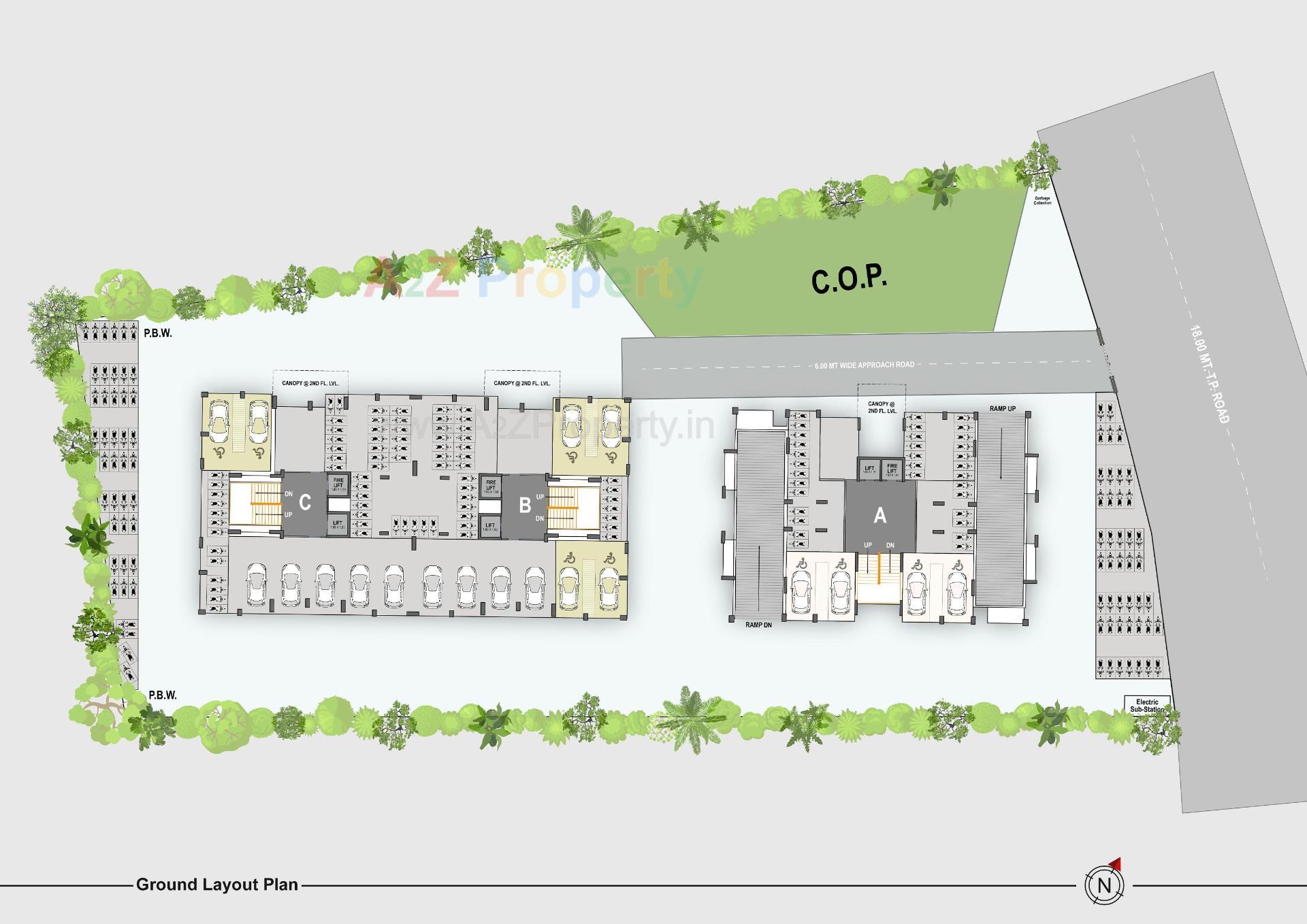 Layout of real estate project Kiran Classic Towers located at Ved, Surat, Gujarat