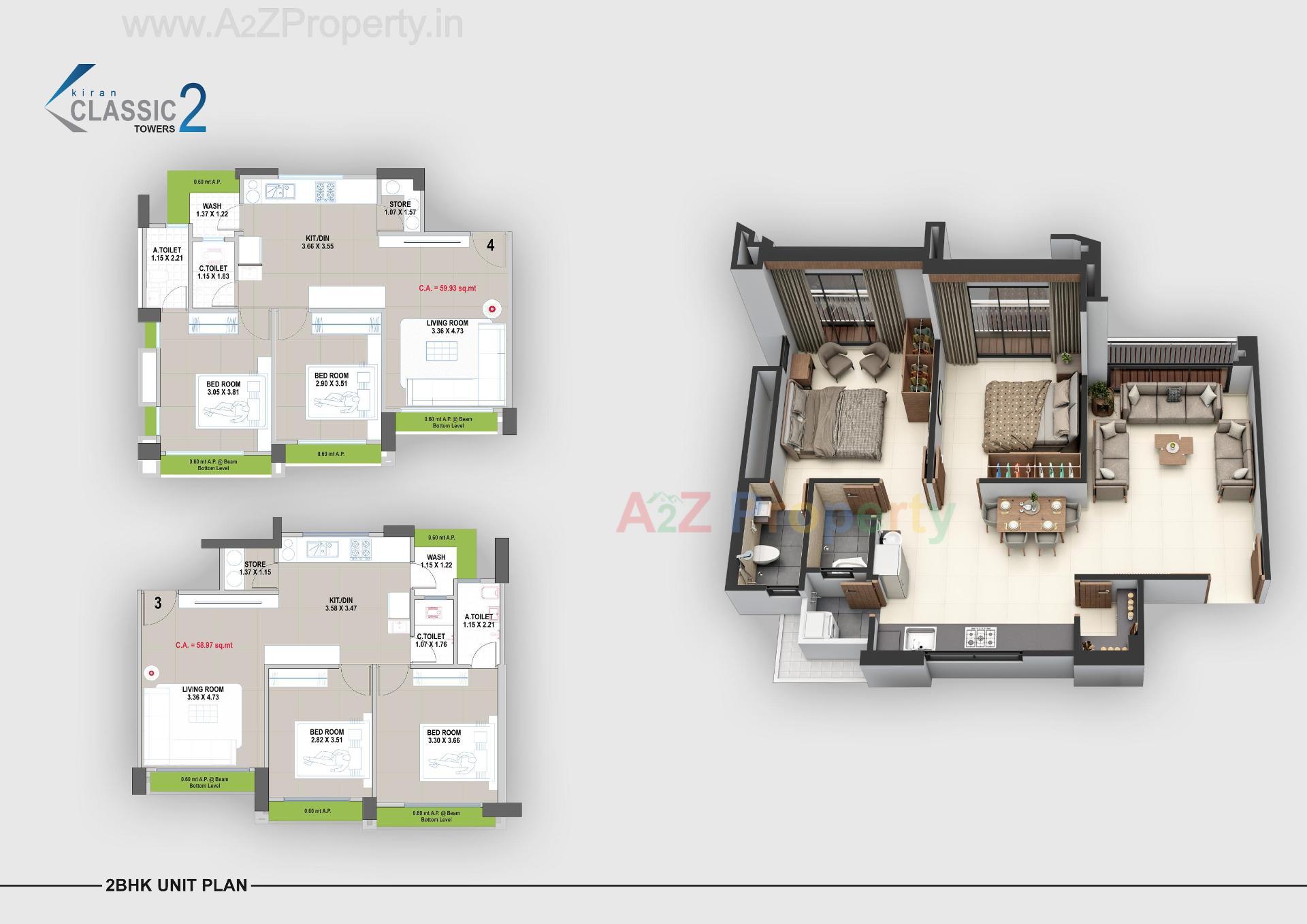 Layout of real estate project Kiran Classic Towers located at Ved, Surat, Gujarat