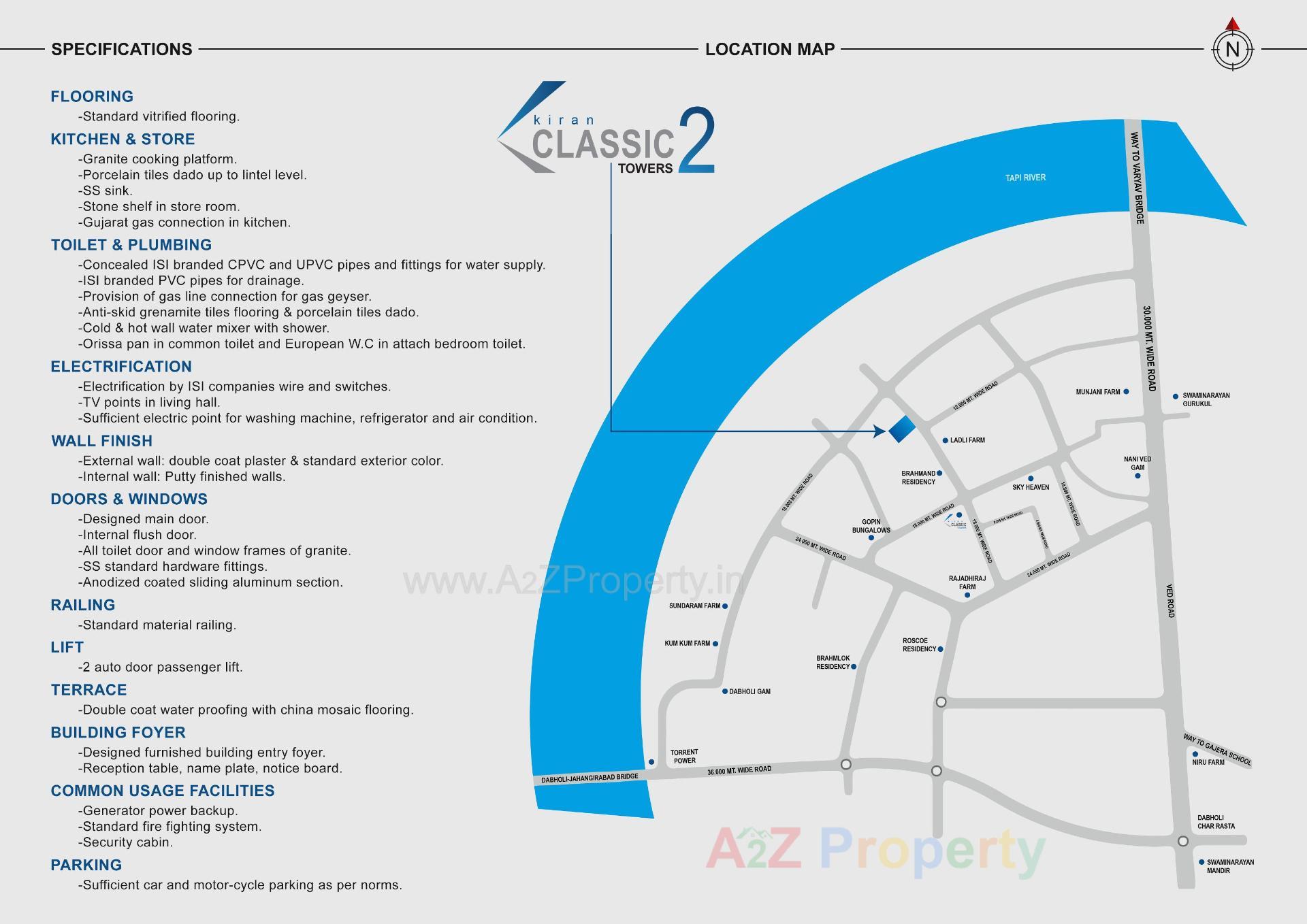  of real estate project Kiran Classic Towers located at Ved, Surat, Gujarat
