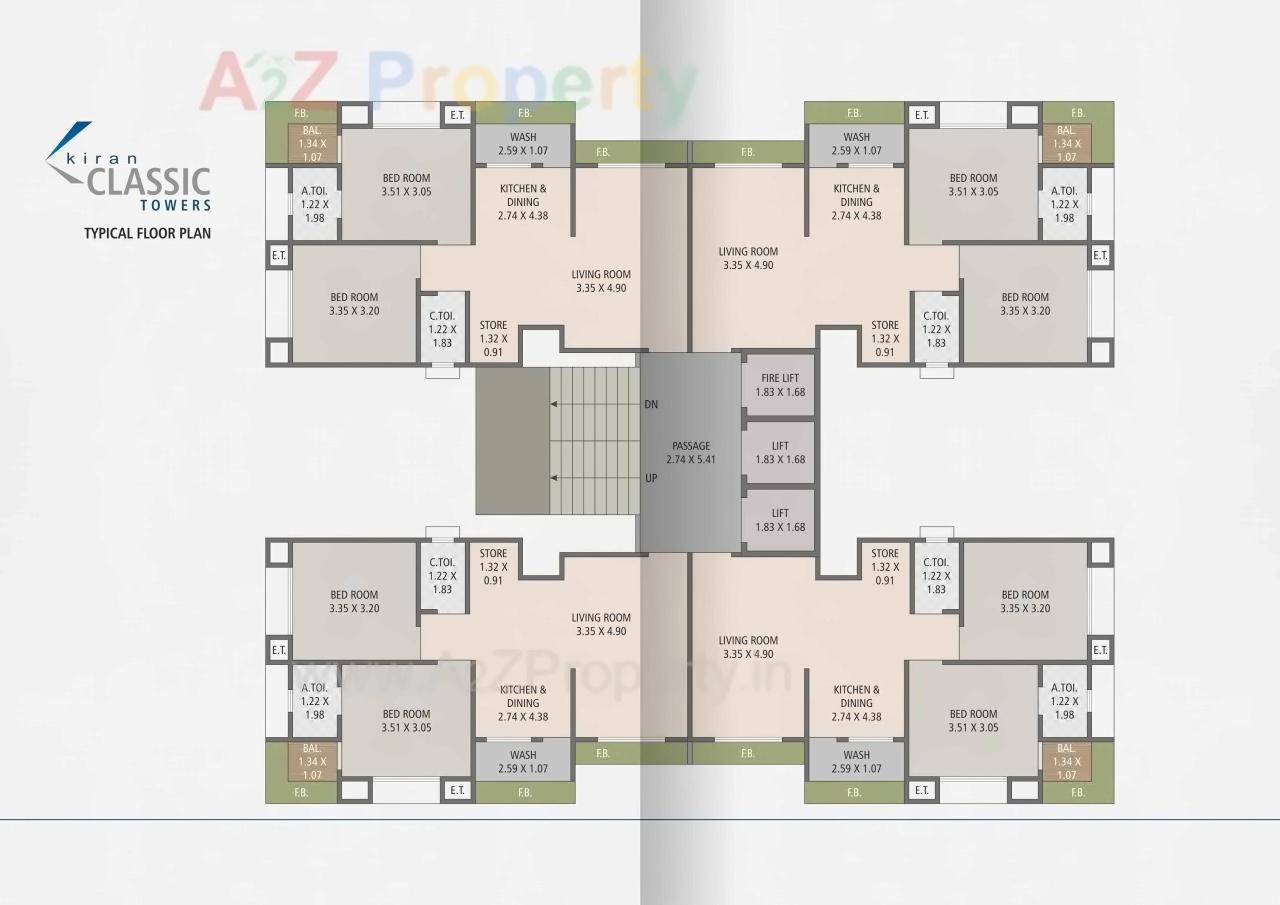 Layout of real estate project Kiran Classic Towers located at Ved, Surat, Gujarat