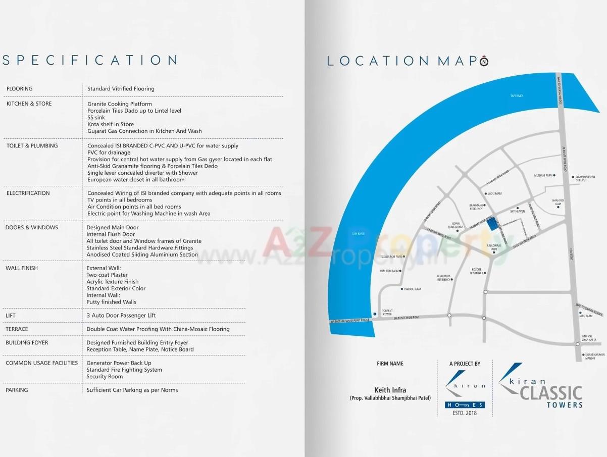  of real estate project Kiran Classic Towers located at Ved, Surat, Gujarat