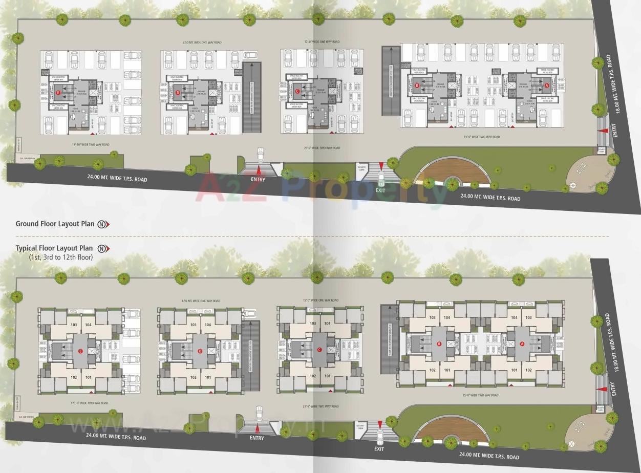 Layout of real estate project Kiran Fortune Tower located at Surat, Surat, Gujarat