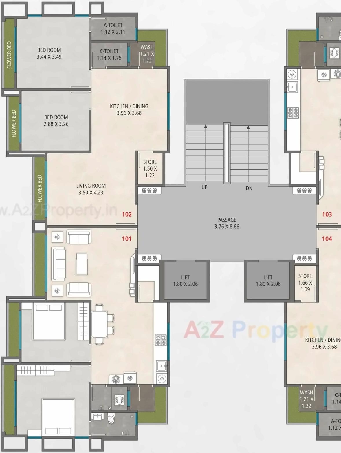 Layout of real estate project Kiran Fortune Tower located at Surat, Surat, Gujarat