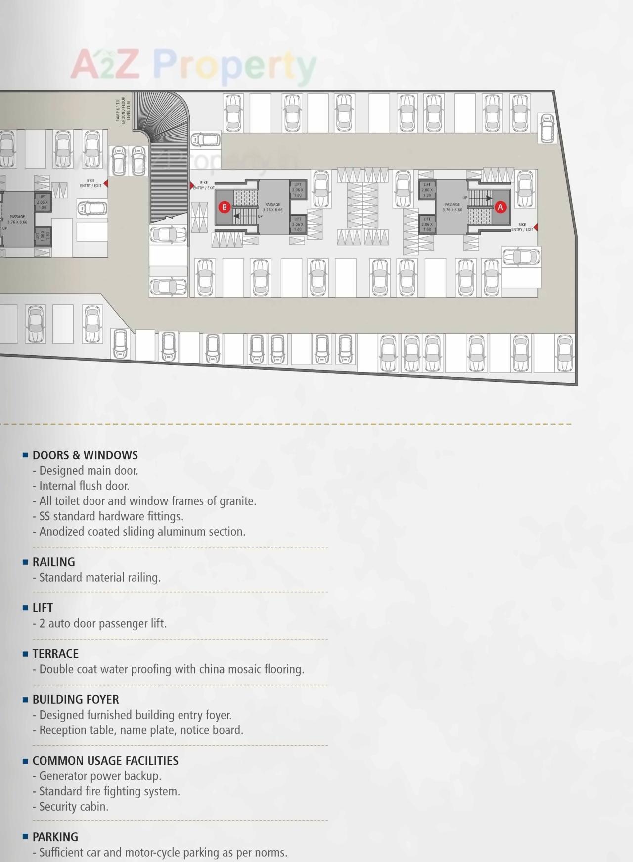 Layout of real estate project Kiran Fortune Tower located at Surat, Surat, Gujarat