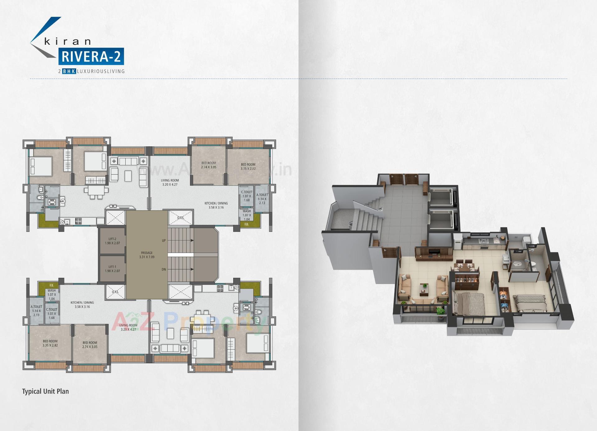 Layout of real estate project Kiran Rivera located at Sonari, Surat, Gujarat