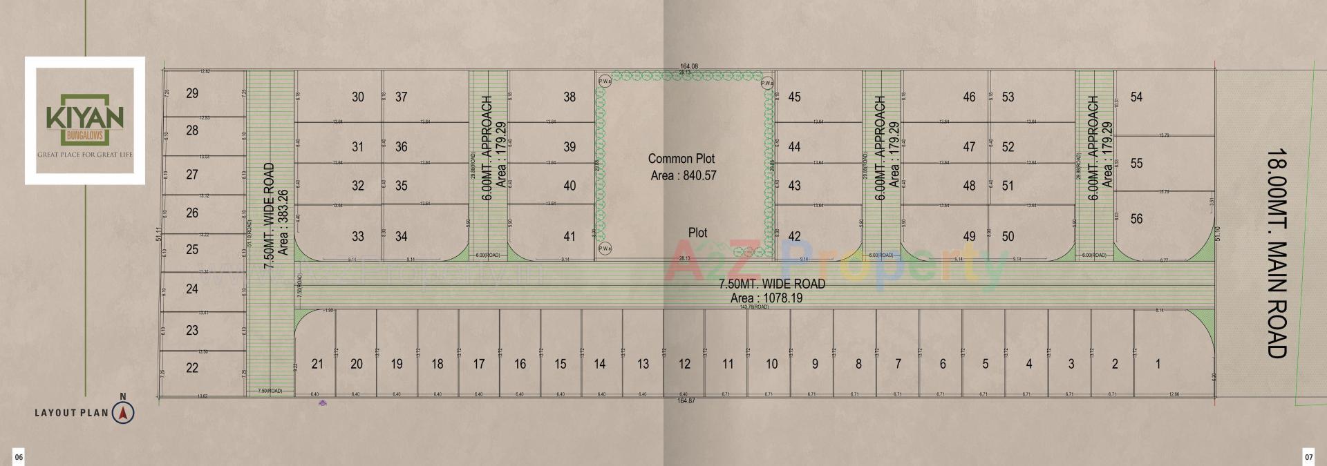 Layout of real estate project Kiyan Bungalows located at Surat, Surat, Gujarat