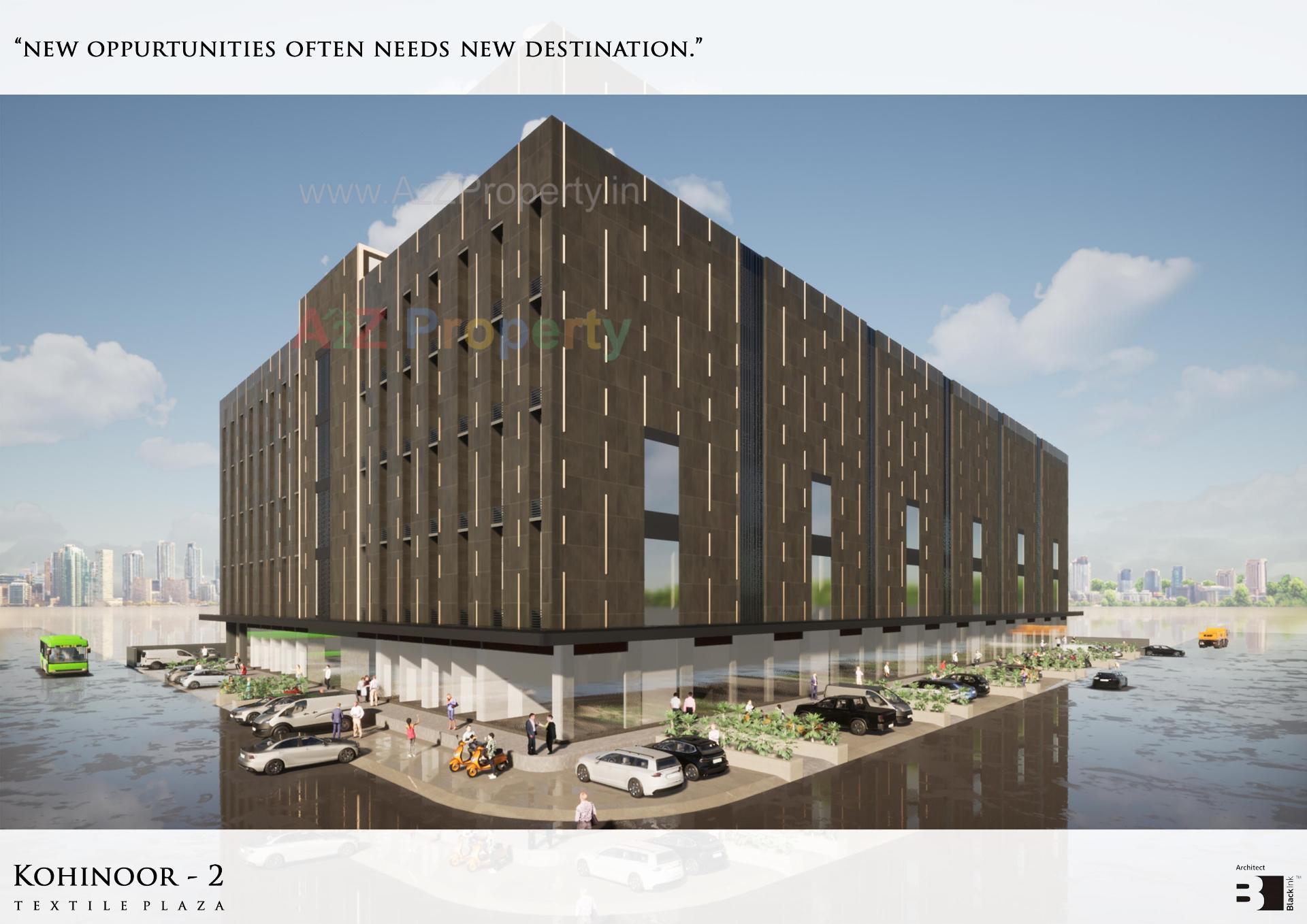 3D Elevation of real estate project Kohinoor Textile Plaza located at Neral, Surat, Gujarat