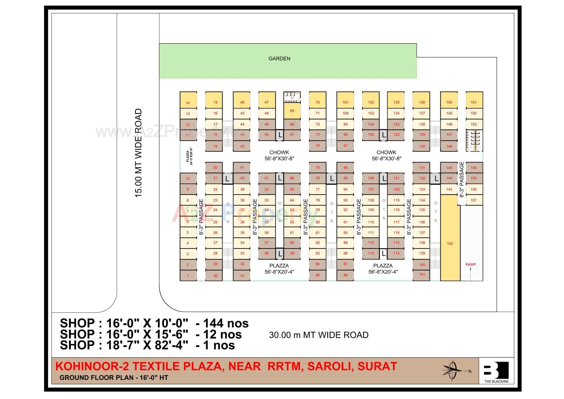 Layout of real estate project Kohinoor Textile Plaza located at Neral, Surat, Gujarat
