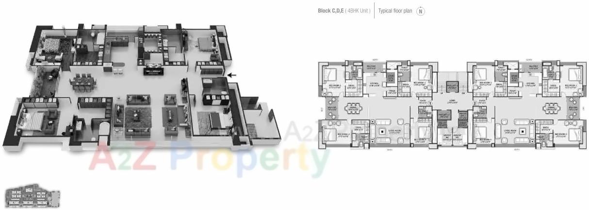 Layout of real estate project Kpm Terra Prime located at Vesu, Surat, Gujarat