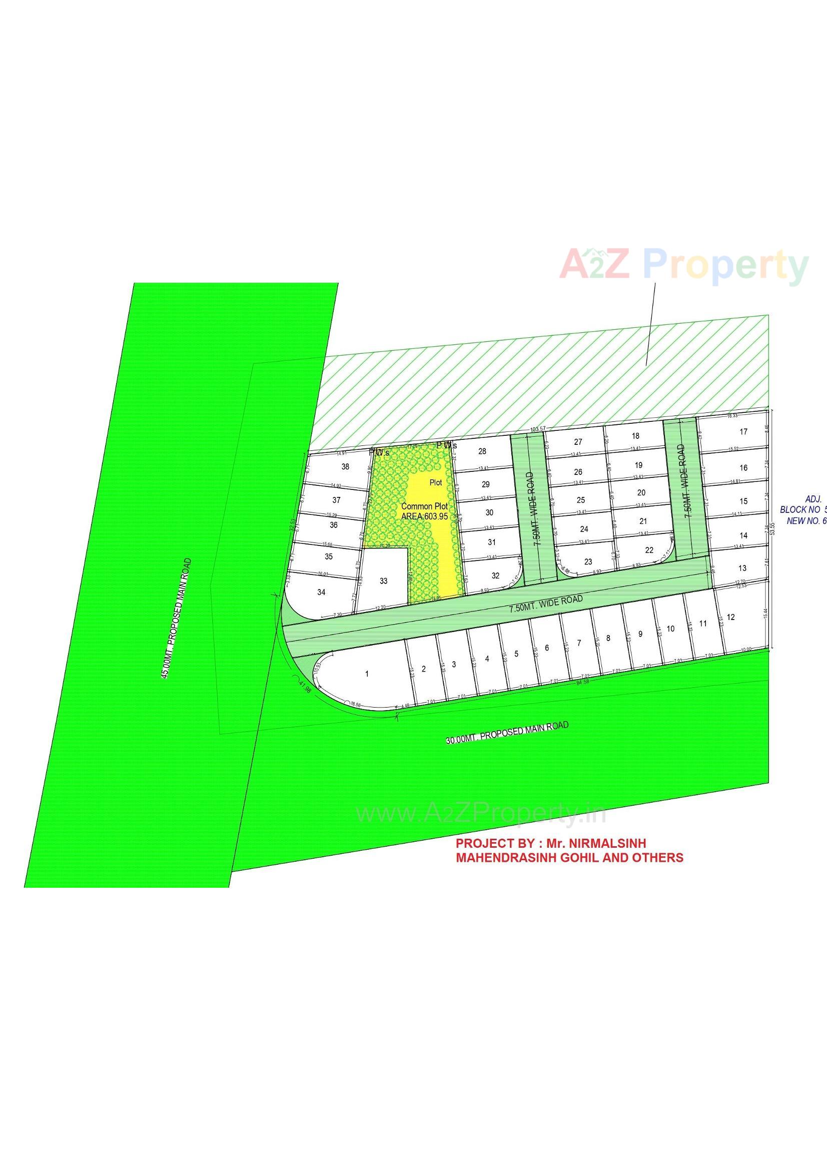 Layout of real estate project Kunj Villa located at Vav, Surat, Gujarat