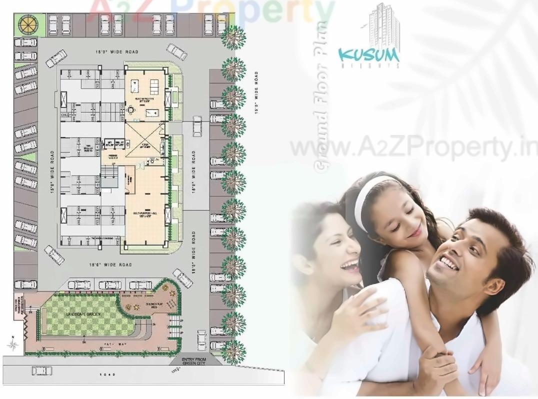Layout of real estate project Kusum Hieghts located at Bhatha, Surat, Gujarat