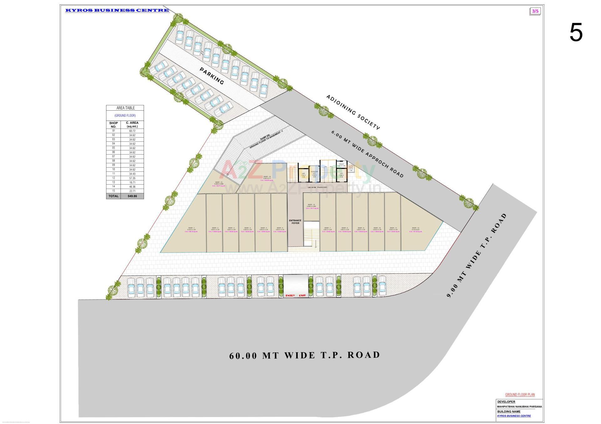 Layout of real estate project Kyros Business Centre located at Sarthana, Surat, Gujarat