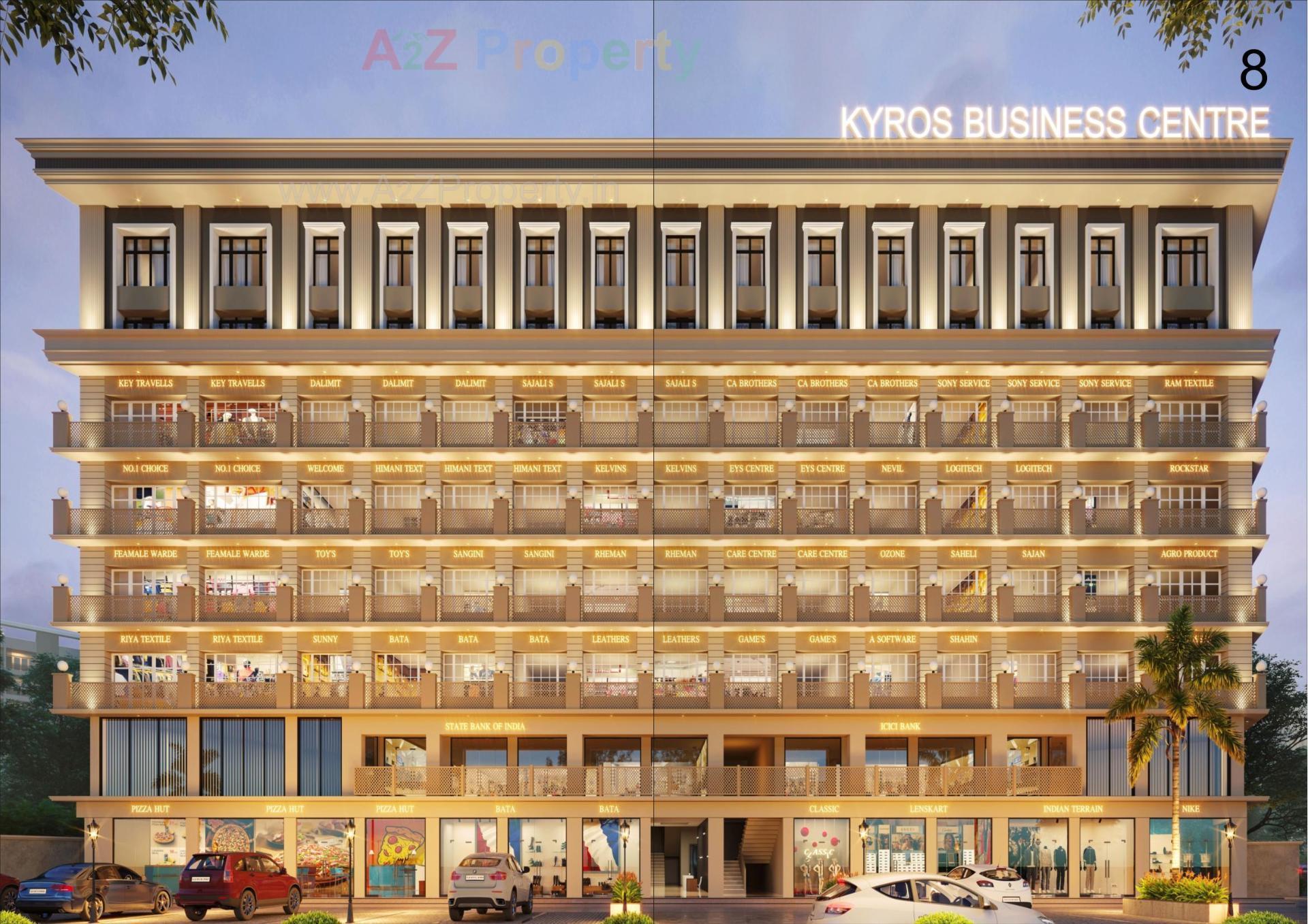 3D Elevation of real estate project Kyros Business Centre located at Sarthana, Surat, Gujarat