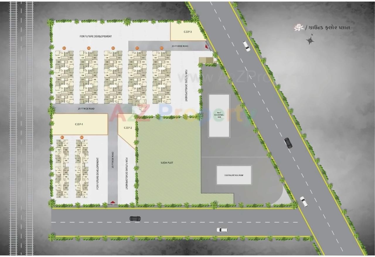 Layout of real estate project L'otus located at Sachin, Surat, Gujarat