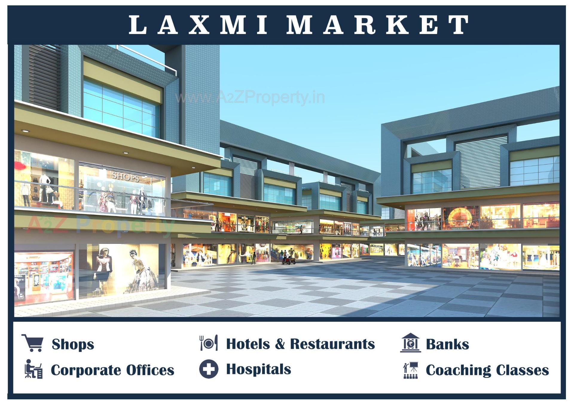 3D Elevation of real estate project Laxmi Market located at Mandvi, Surat, Gujarat