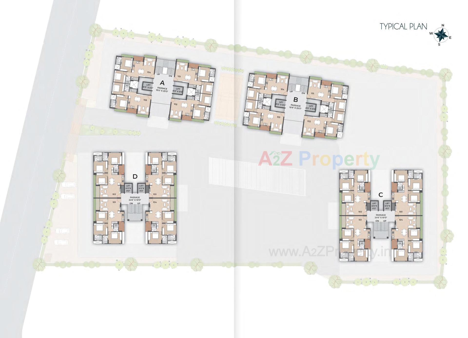 Layout of real estate project Laxmi Nova located at Jahangirabad, Surat, Gujarat