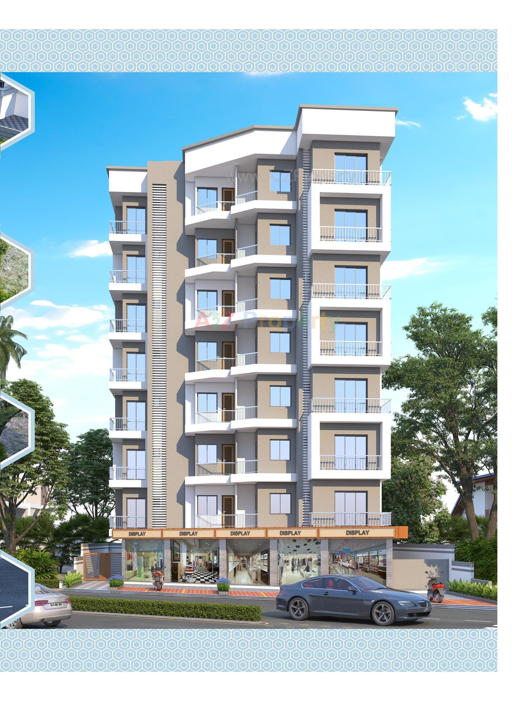 3D Elevation of real estate project M D Residency located at Kosad, Surat, Gujarat