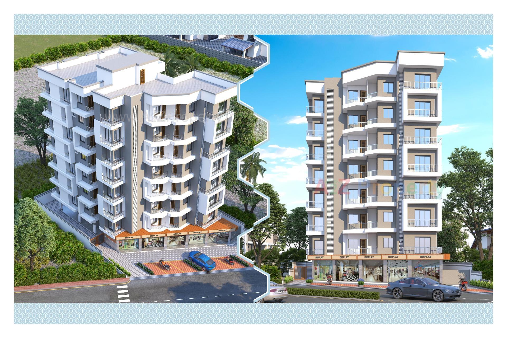 3D Elevation of real estate project M D Residency located at Kosad, Surat, Gujarat