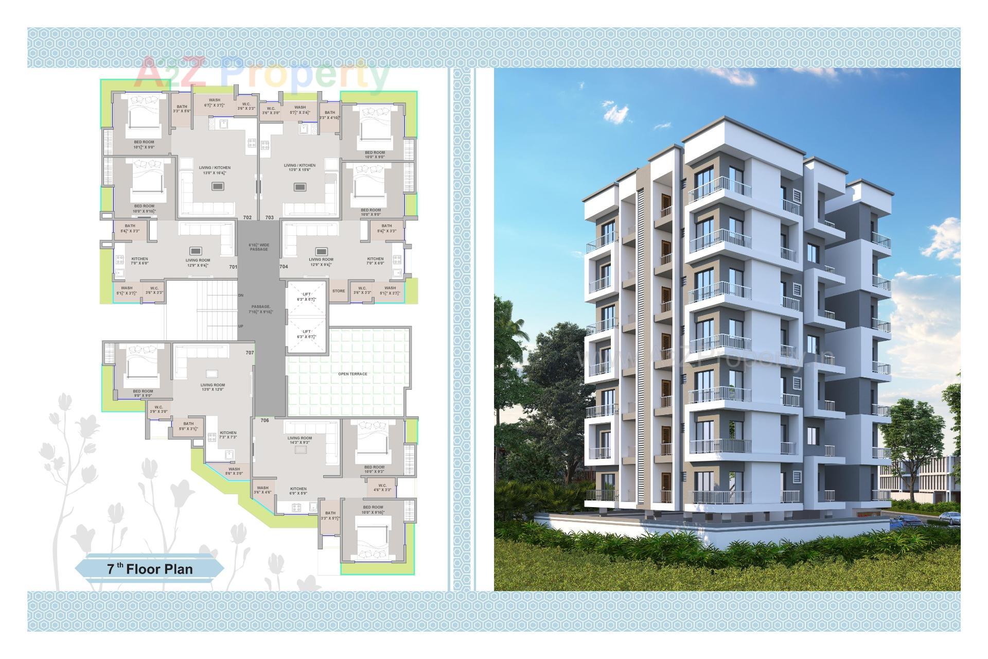 Layout of real estate project M D Residency located at Kosad, Surat, Gujarat