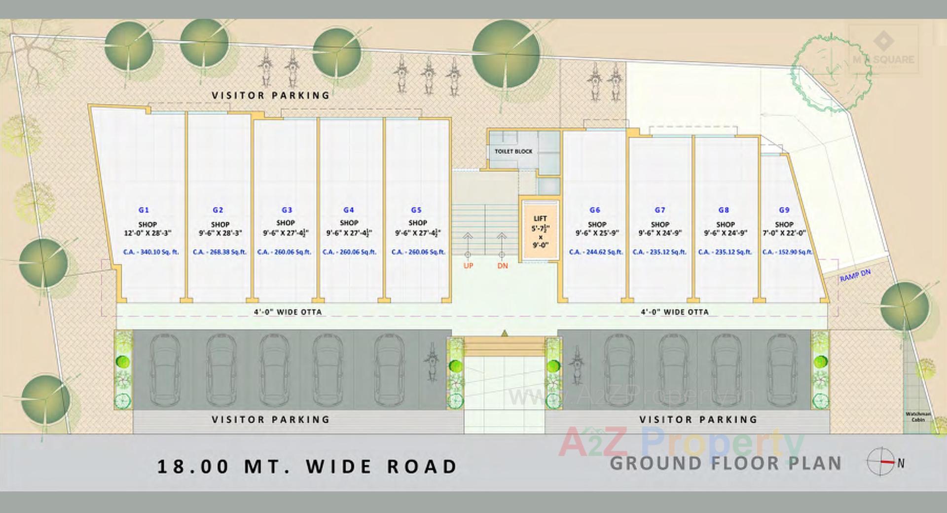 Layout of real estate project M N Square located at Rander, Surat, Gujarat