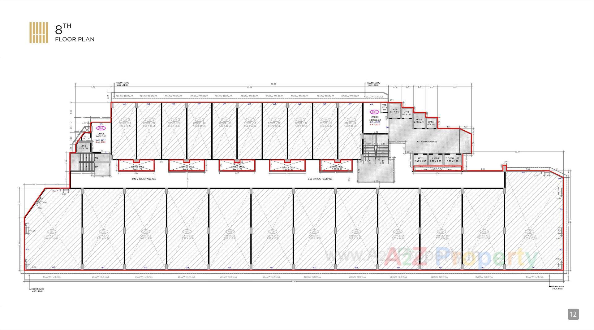 Layout of real estate project Maadhyam Business Hub located at Surat, Surat, Gujarat