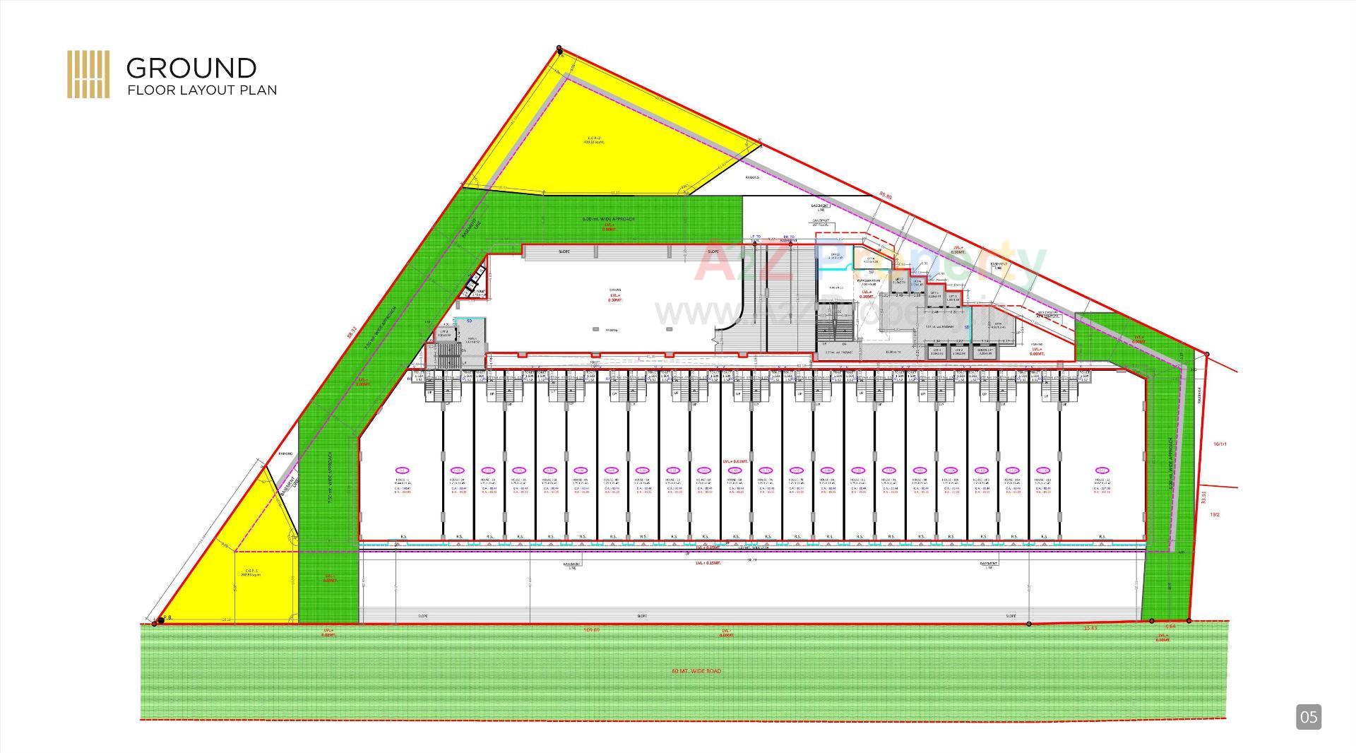 Layout of real estate project Maadhyam Business Hub located at Surat, Surat, Gujarat