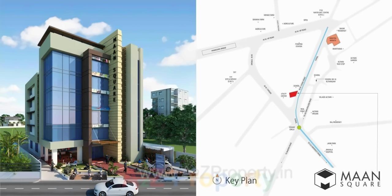  of real estate project Maansquare located at Althan, Surat, Gujarat