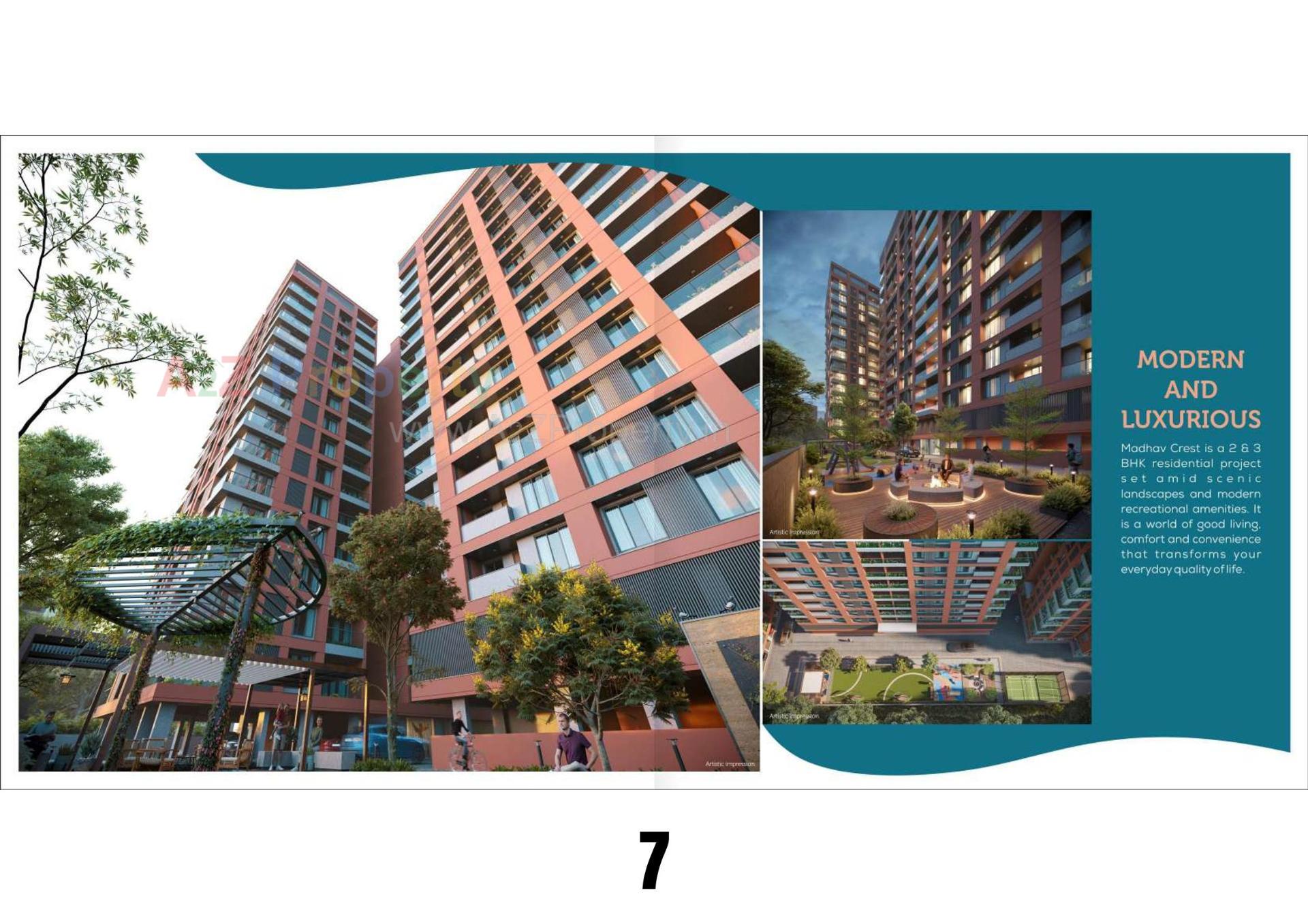 3D Elevation of real estate project Madhav Crest located at Dindoli, Surat, Gujarat