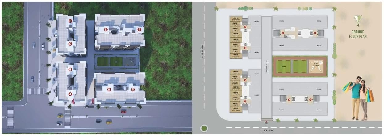 Layout of real estate project Madhav Residency located at Dindoli, Surat, Gujarat