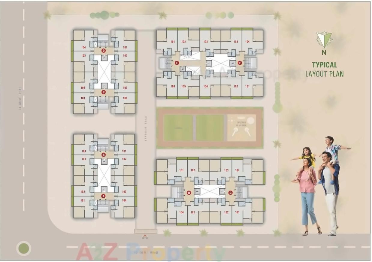 Layout of real estate project Madhav Residency located at Dindoli, Surat, Gujarat