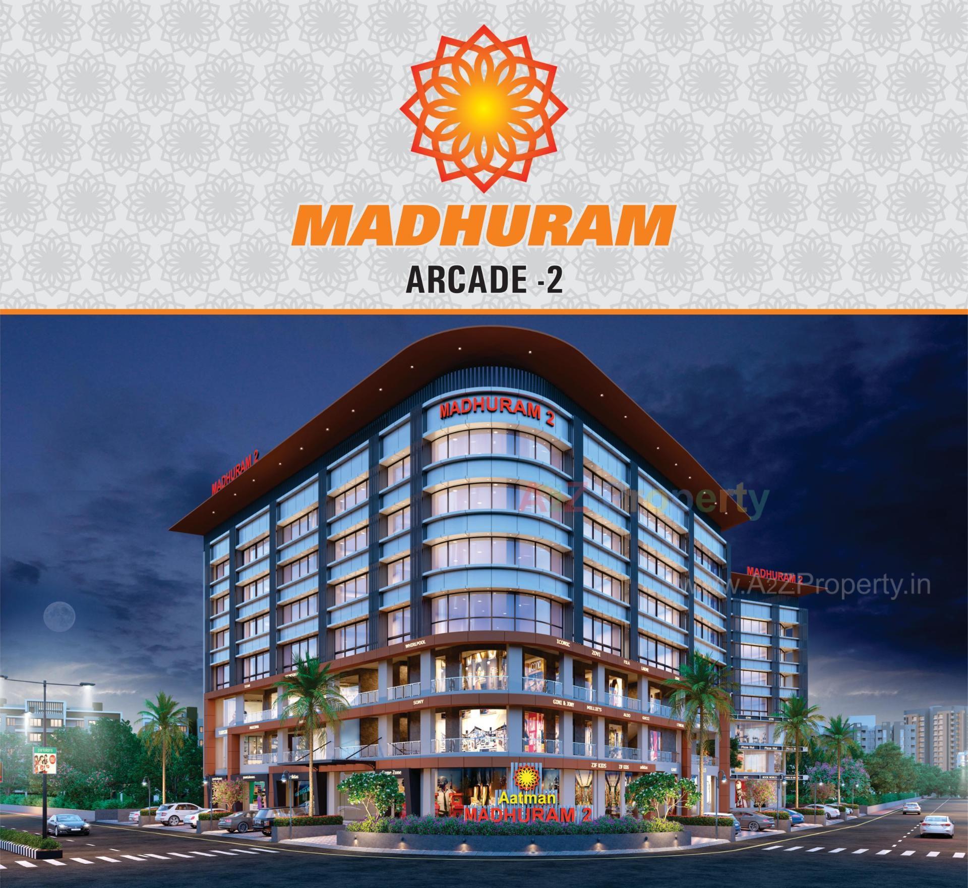 3D Elevation of real estate project Madhuram Arcade located at Surat, Surat, Gujarat