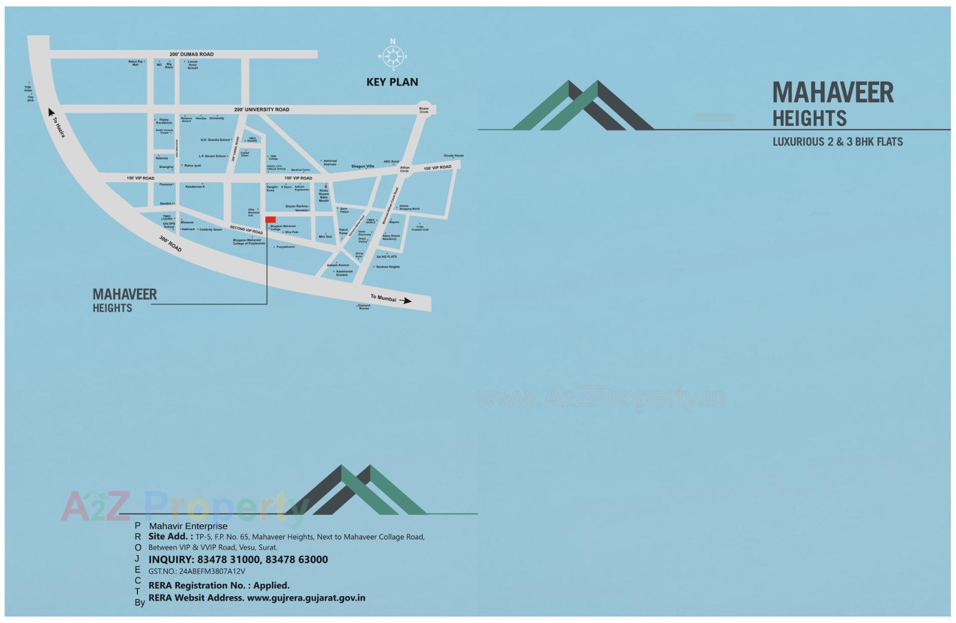  of real estate project Mahaveer Heights located at Vesu, Surat, Gujarat