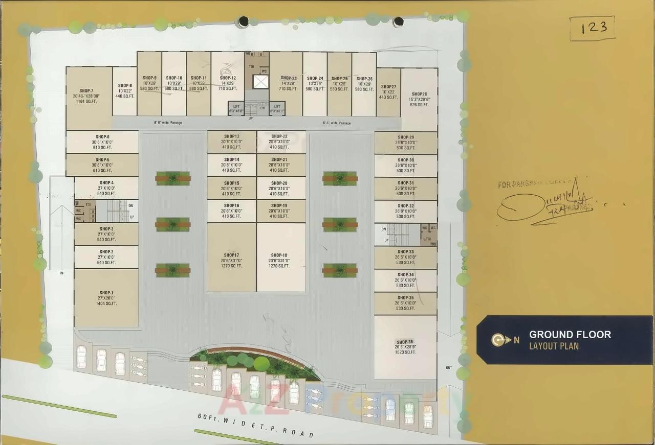 Layout of real estate project Mahek Icon located at Katar, Surat, Gujarat