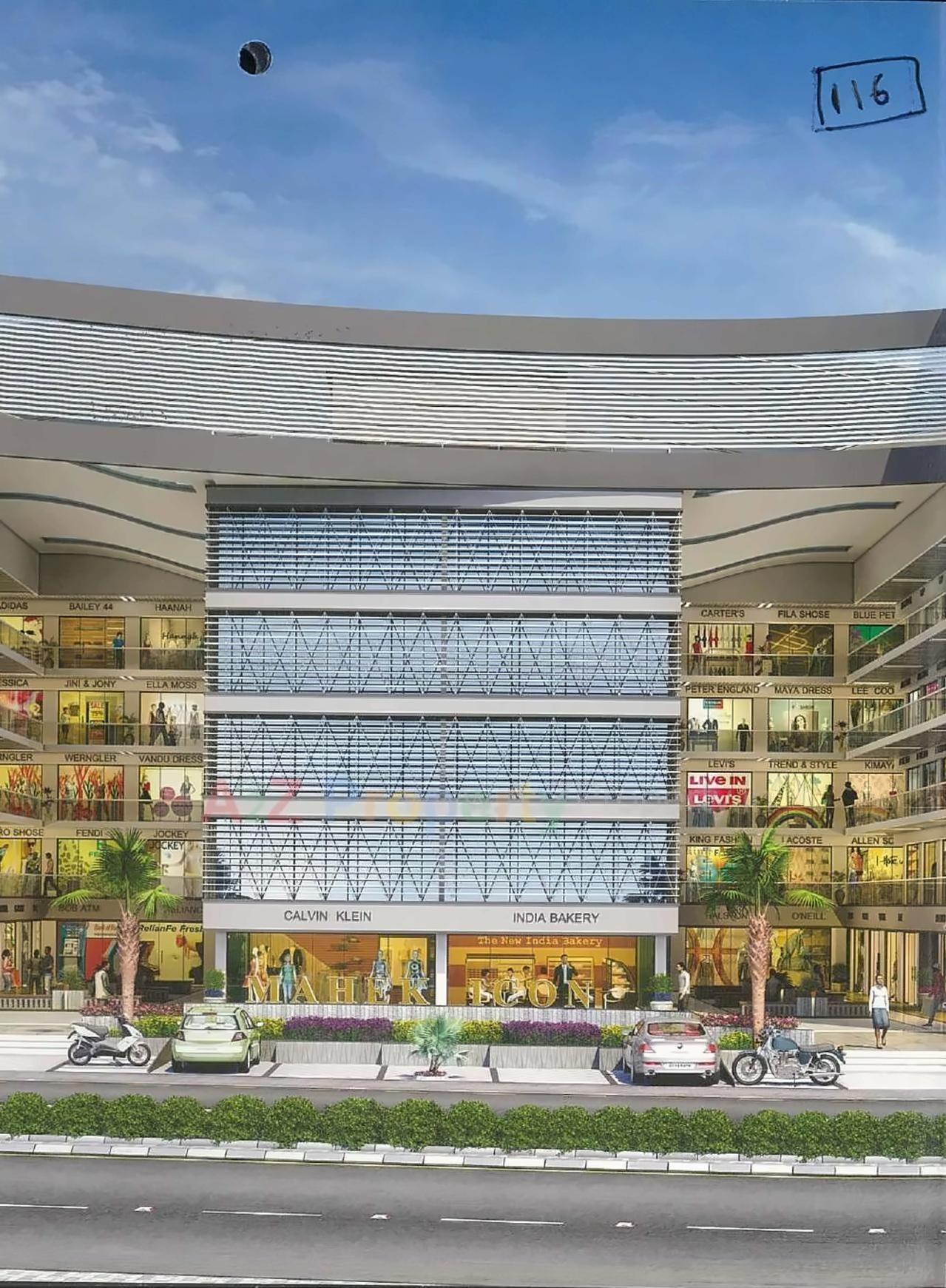 3D Elevation of real estate project Mahek Icon located at Katar, Surat, Gujarat