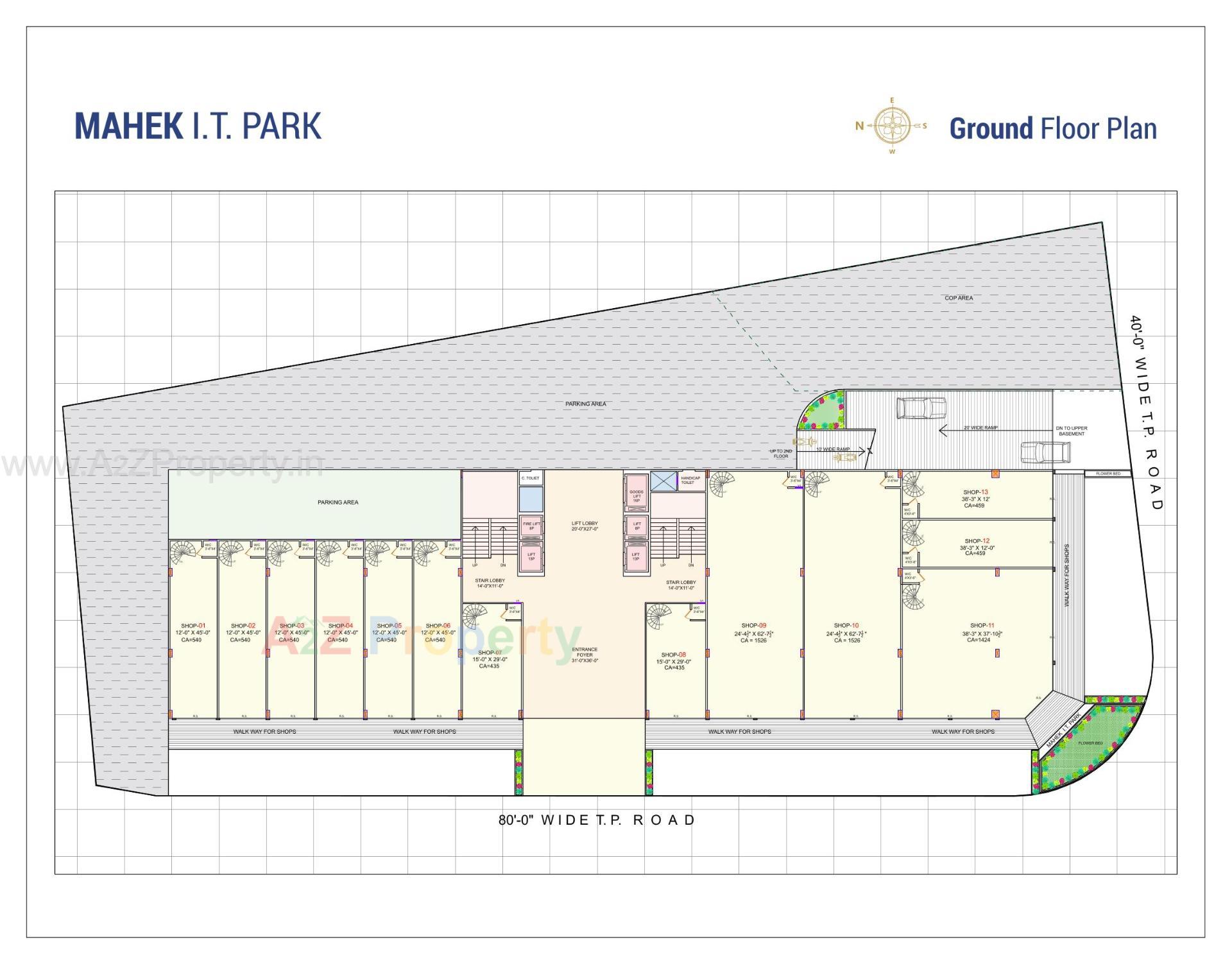 Layout of real estate project Mahek It Park located at Katargam, Surat, Gujarat