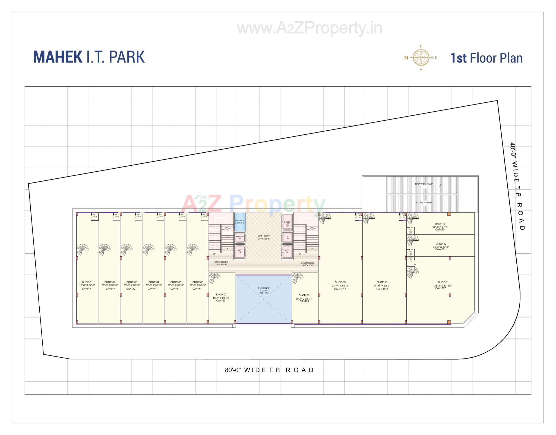 Layout of real estate project Mahek It Park located at Katargam, Surat, Gujarat