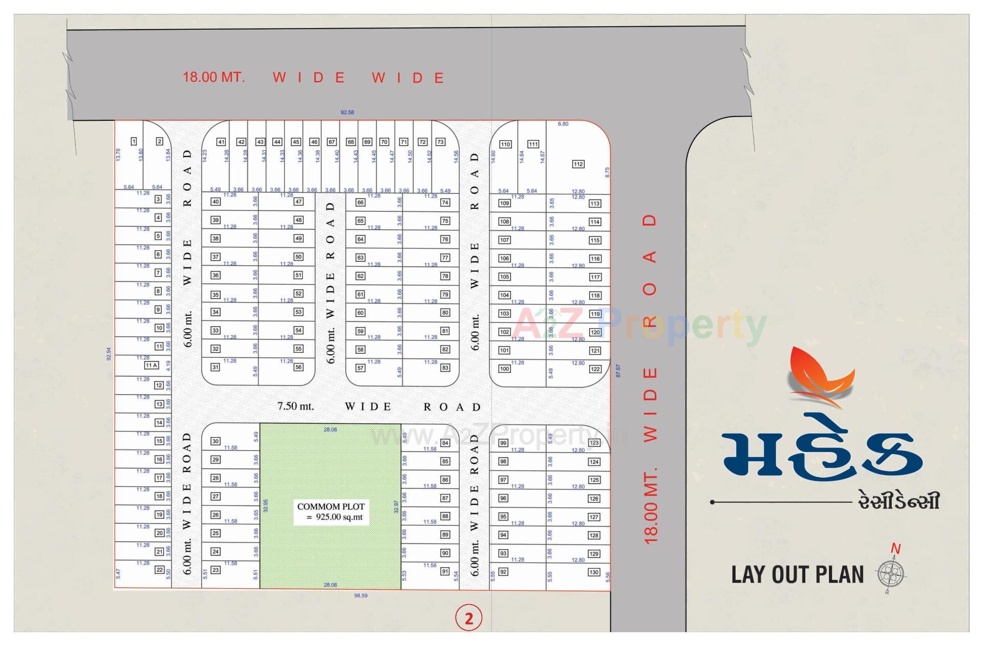 Layout of real estate project Mahek Residency located at Bhestan, Surat, Gujarat