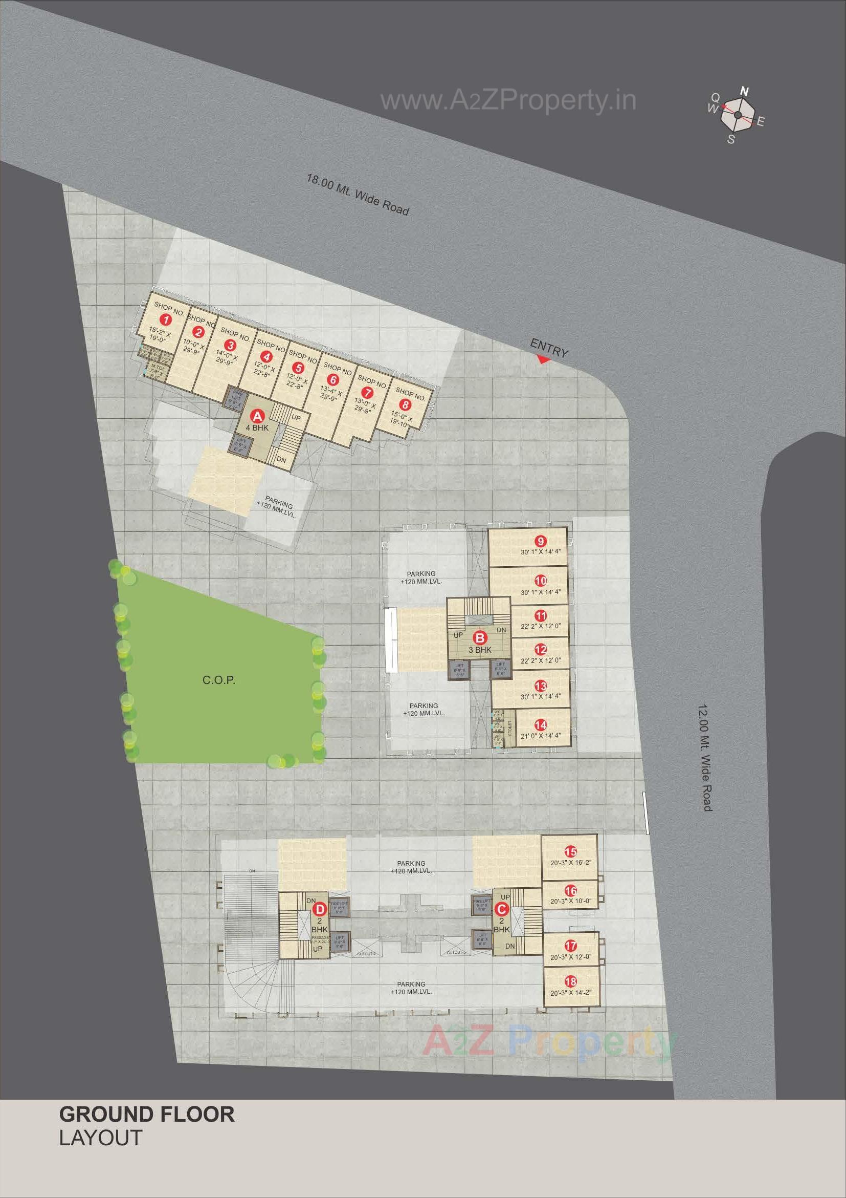 Layout of real estate project Malabar Plus located at Rander, Surat, Gujarat