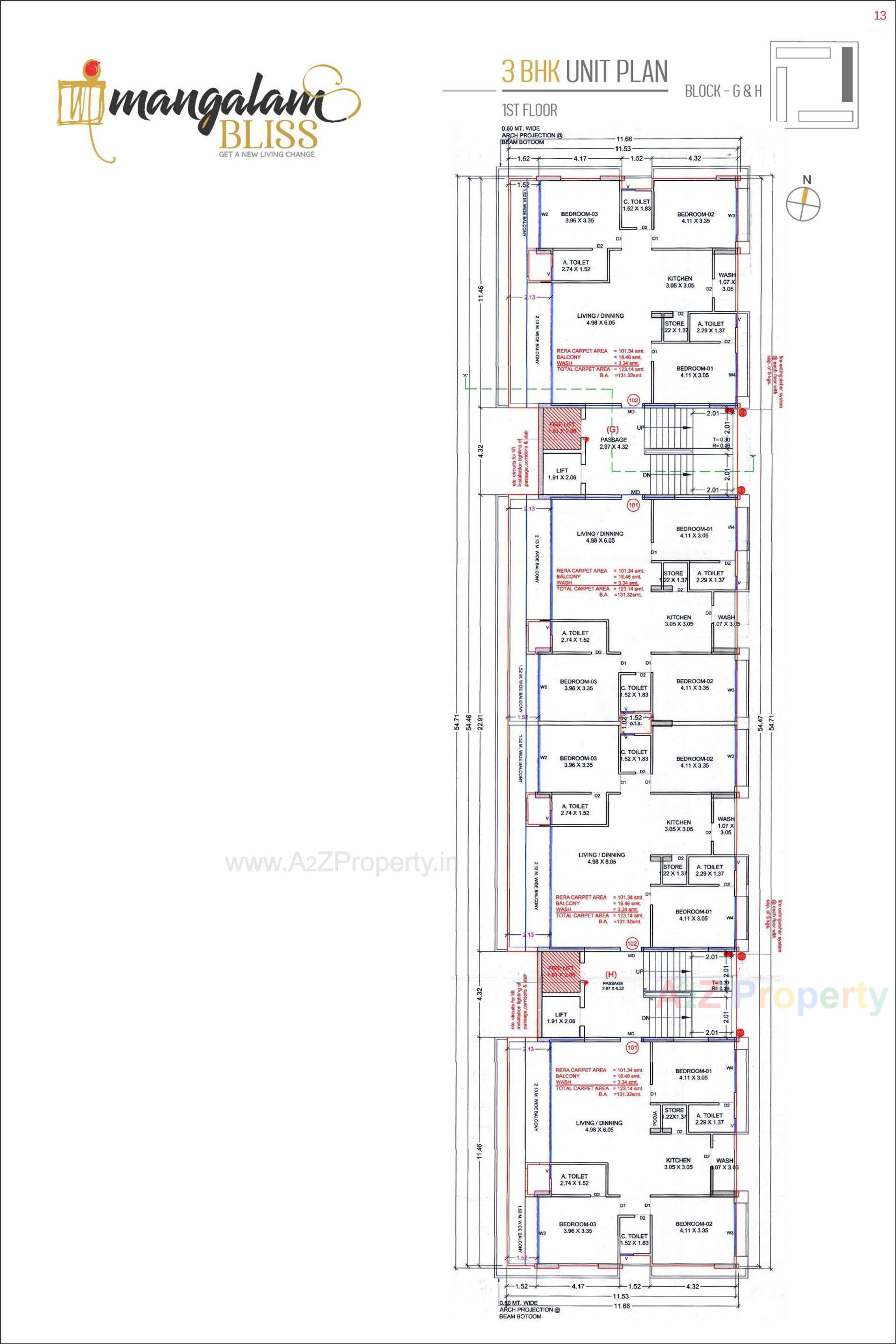 Layout of real estate project Mangalam Bliss located at Dumas, Surat, Gujarat