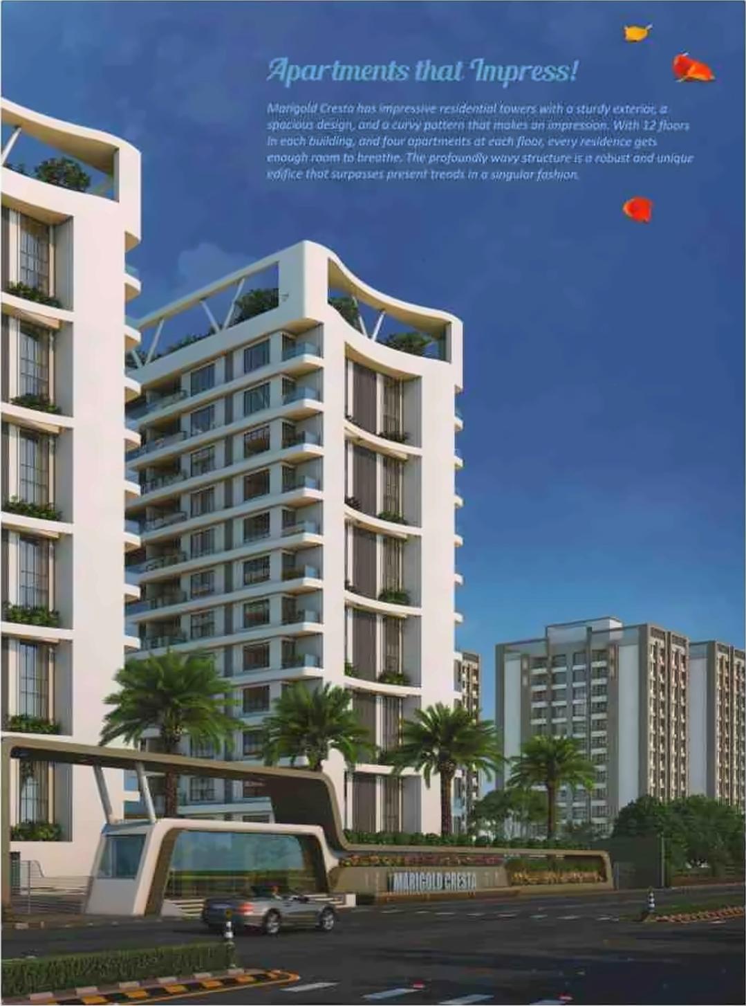 3D Elevation of real estate project Marigold Cresta located at Sarthana, Surat, Gujarat