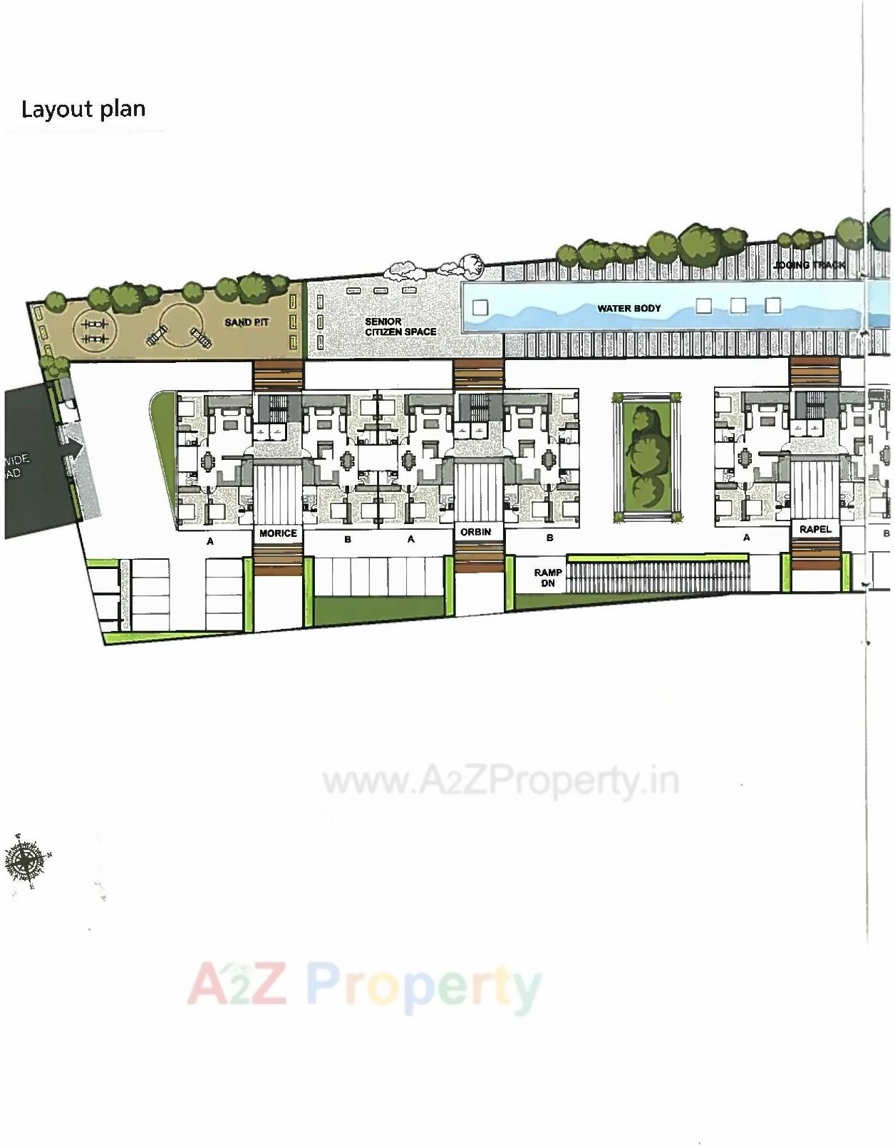 Layout of real estate project Marion Residency located at Dumas, Surat, Gujarat