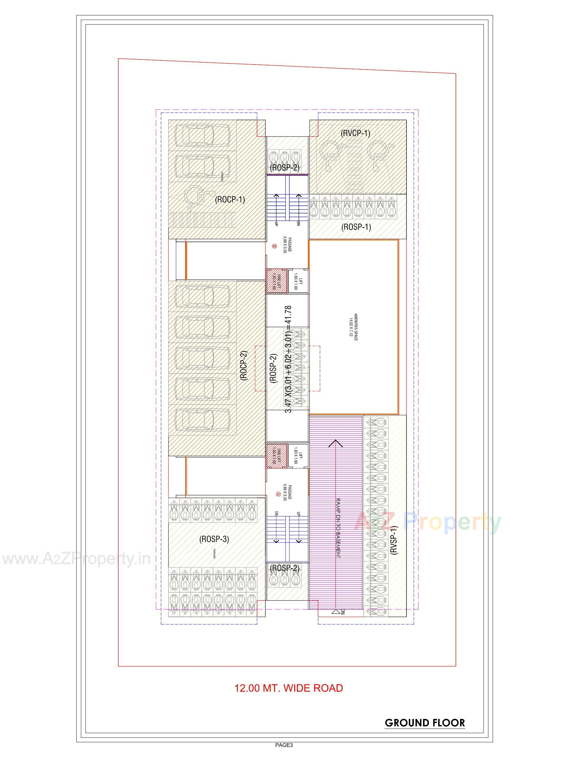 Layout of real estate project Marvella Solitaire located at Vesu, Surat, Gujarat