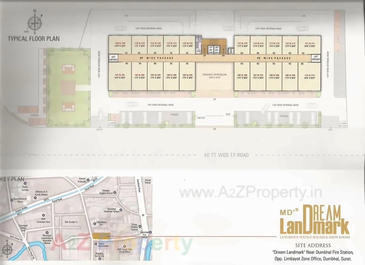 Layout of real estate project Md's Dream Landmark located at Dumbhal, Surat, Gujarat