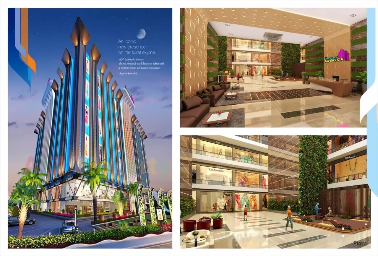3D Elevation of real estate project Mds Landmark Superstar located at Puna, Surat, Gujarat