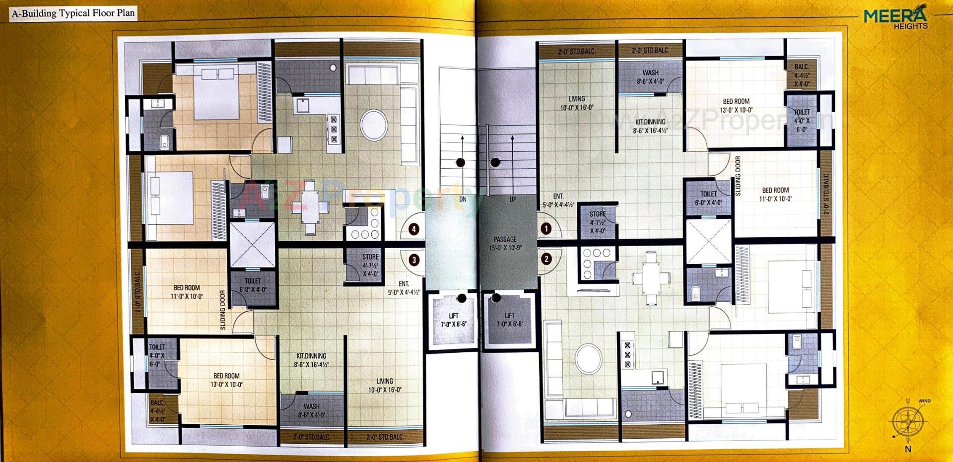 Layout of real estate project Meera Heights located at Bhimrad, Surat, Gujarat