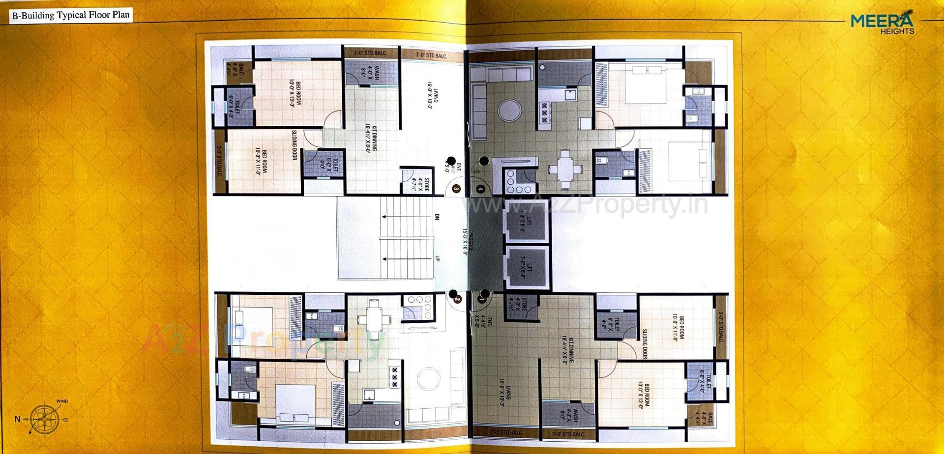 Layout of real estate project Meera Heights located at Bhimrad, Surat, Gujarat
