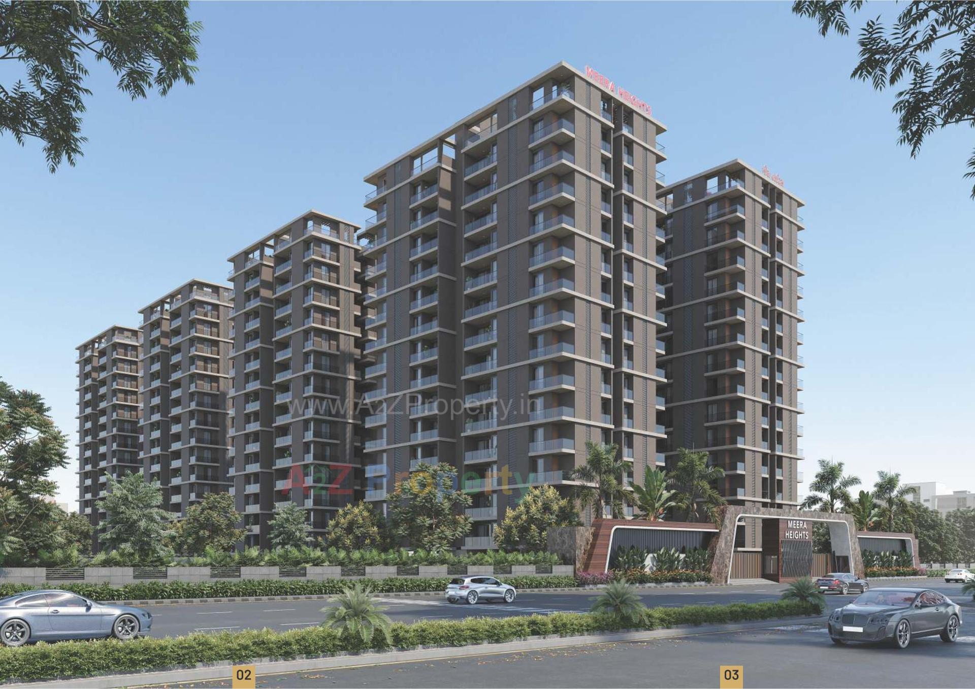 3D Elevation of real estate project Meera Heights located at Surat, Surat, Gujarat
